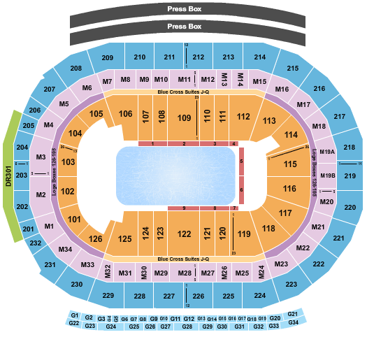 Little Caesars Arena Frozen Seating Chart